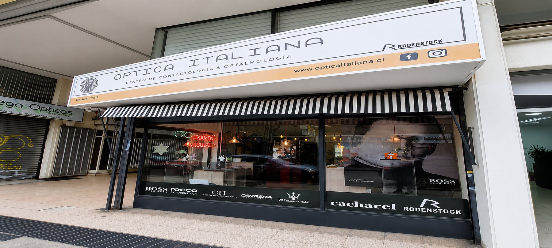 Fachada de Óptica Italiana en Viña del Mar